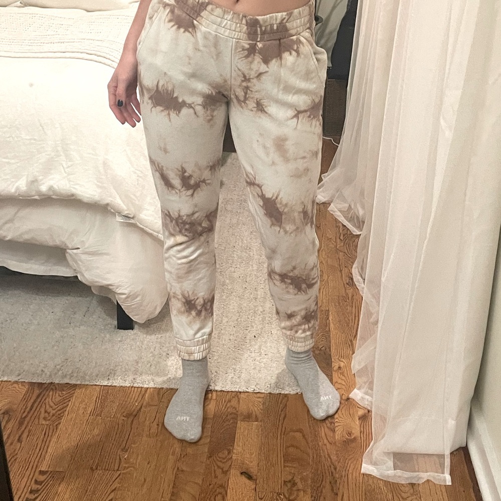 Tan tie dye sweat pants